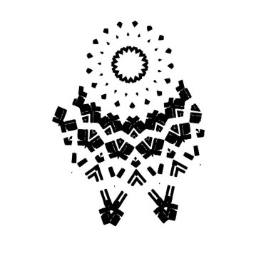 Beyaz arkaplanda kısmi mandala geometrik izi