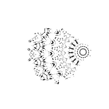 Beyaz arka planda soyut siyah beyaz şekil. Vektör illüstrasyonu  