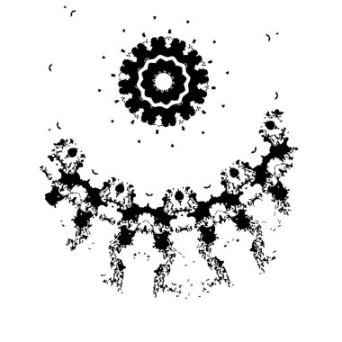 Beyaz arka planda soyut siyah beyaz şekil. Vektör illüstrasyonu  