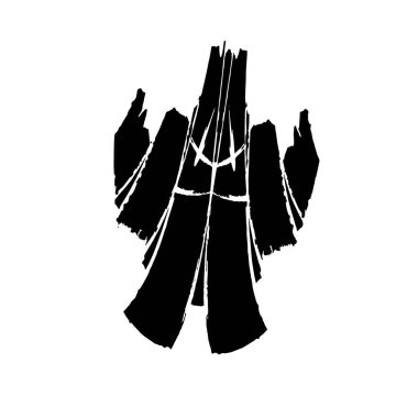 Beyaz arkaplanda soyut grunge fırça darbesi 