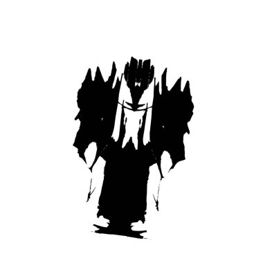 Beyaz arkaplanda soyut grunge fırça darbesi 