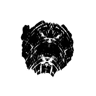 Beyaz arkaplanda soyut grunge fırça darbesi 