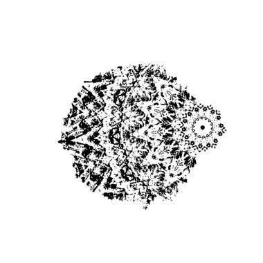 Beyaz arkaplanda soyut grunge fırça darbesi 