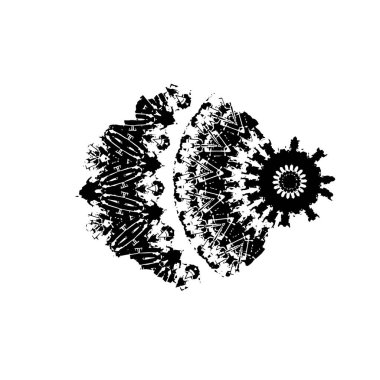 siyah mürekkep fırçası darbesi beyaz arkaplanda izole edildi