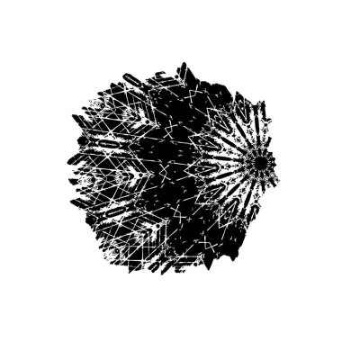 siyah mürekkep fırçası darbesi beyaz arkaplanda izole edildi