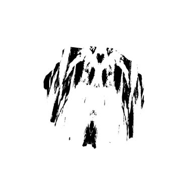 siyah mürekkep fırçası darbesi beyaz arkaplanda izole edildi