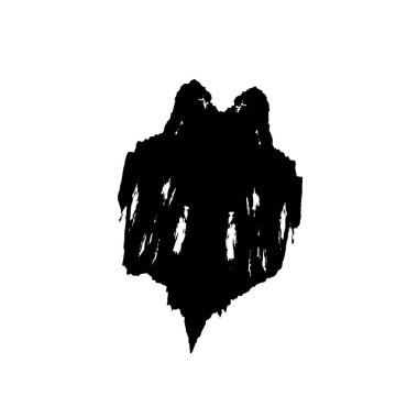 siyah mürekkep fırçası darbesi beyaz arkaplanda izole edildi