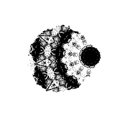 siyah mürekkep fırçası darbesi beyaz arkaplanda izole edildi