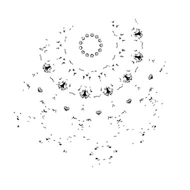 Beyaz arka planda siyah mürekkep fırça sıyrık