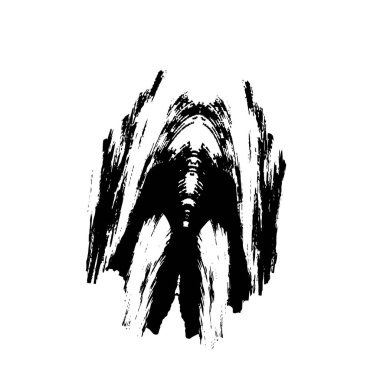 Beyaz arka planda siyah mürekkep fırça sıyrık