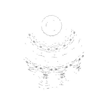 Beyaz arka planda siyah mürekkep fırça sıyrık