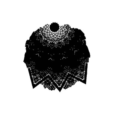 Beyaz arka planda soyut siyah beyaz şekil. Vektör illüstrasyonu  