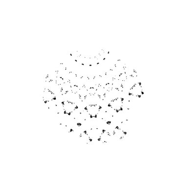 Beyaz arka planda soyut siyah beyaz şekil. Vektör illüstrasyonu  