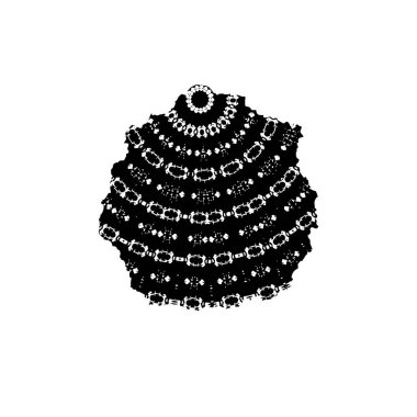 Beyaz arka planda soyut siyah beyaz şekil. Vektör illüstrasyonu  