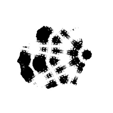 Beyaz arka planda soyut siyah beyaz şekil. Vektör illüstrasyonu  