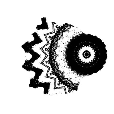 Beyaz arka planda soyut siyah beyaz şekil. Vektör illüstrasyonu  