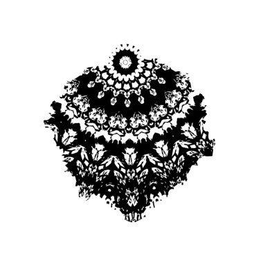 Beyaz arka planda soyut siyah beyaz şekil. Vektör illüstrasyonu  