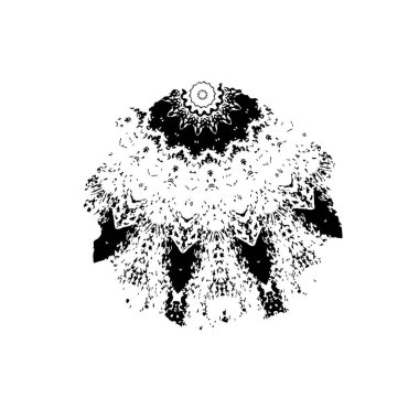 Beyaz arka planda soyut siyah beyaz şekil. Vektör illüstrasyonu  