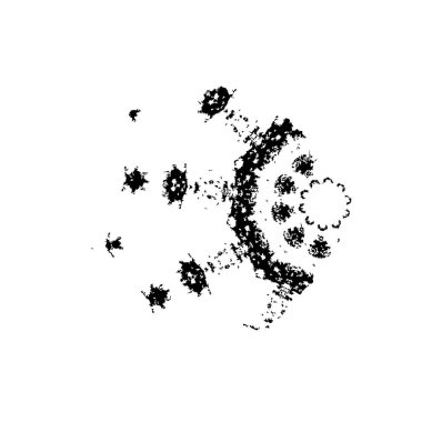 Beyaz arka planda soyut siyah beyaz şekil. Vektör illüstrasyonu  