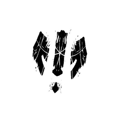 Beyaz arka planda soyut siyah beyaz şekil. Vektör illüstrasyonu  