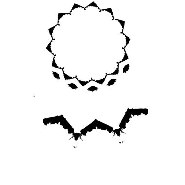 Beyaz arka planda soyut siyah beyaz şekil. Vektör illüstrasyonu  