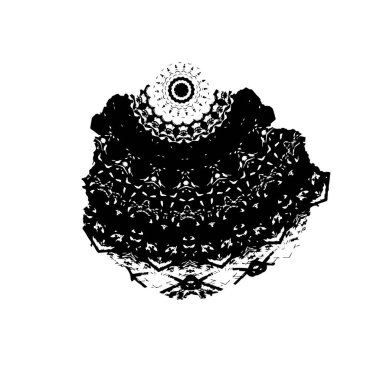 Beyaz arka planda soyut siyah beyaz şekil. Vektör illüstrasyonu  