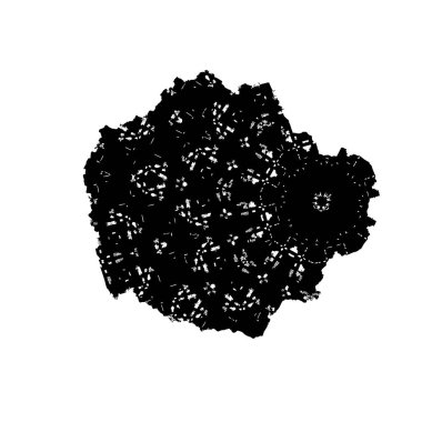 Beyaz arka planda soyut siyah beyaz şekil. Vektör illüstrasyonu  