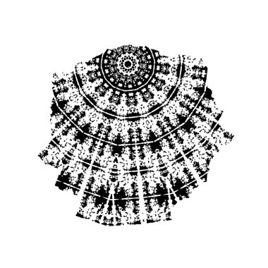 Beyaz arka planda soyut siyah beyaz şekil. Vektör illüstrasyonu  