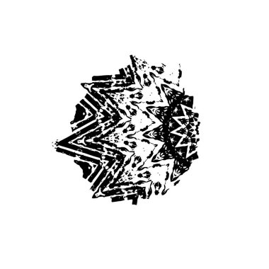 Beyaz arka planda soyut siyah beyaz şekil. Vektör illüstrasyonu  