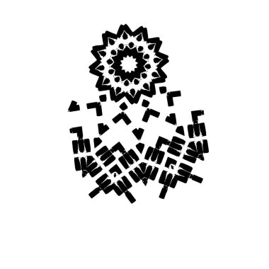 Beyaz arka planda soyut siyah beyaz şekil. Vektör illüstrasyonu  