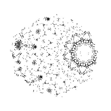 Beyaz arka planda soyut siyah beyaz şekil. Vektör illüstrasyonu  