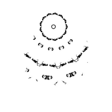 Beyaz arka planda soyut siyah beyaz şekil. Vektör illüstrasyonu  