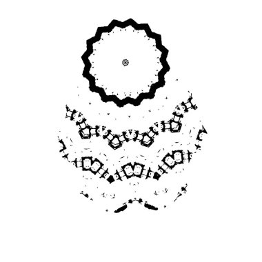 Beyaz arka planda soyut siyah beyaz şekil. Vektör illüstrasyonu  