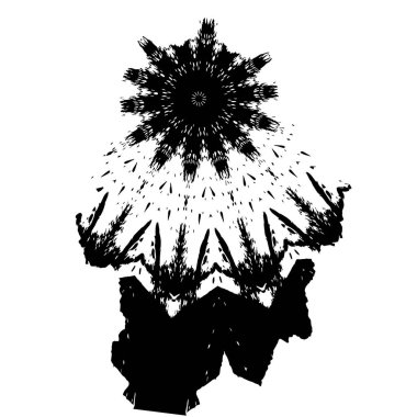 Beyaz arka planda soyut siyah beyaz şekil. Vektör illüstrasyonu  