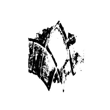 Beyaz arka planda soyut siyah beyaz şekil. Vektör illüstrasyonu  