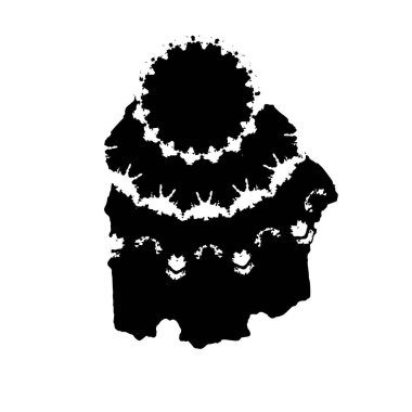 Beyaz arka planda soyut siyah beyaz şekil. Vektör illüstrasyonu  