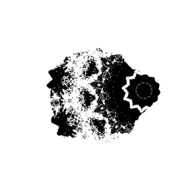 Beyaz arka planda soyut siyah beyaz şekil. Vektör illüstrasyonu  