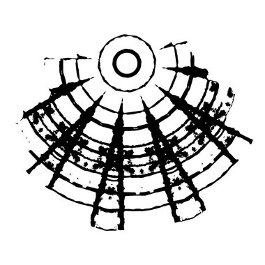 Beyaz arka planda soyut siyah beyaz şekil. Vektör illüstrasyonu  