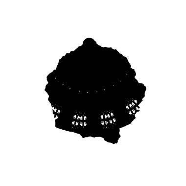 Beyaz arka planda soyut siyah beyaz şekil. Vektör illüstrasyonu  