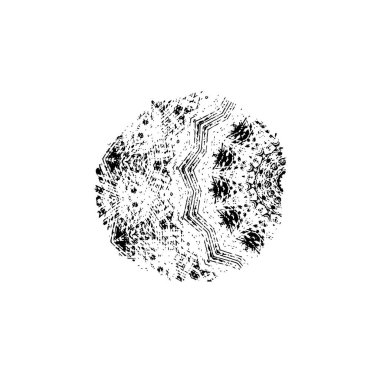 Beyaz arka planda soyut siyah beyaz şekil. Vektör illüstrasyonu  