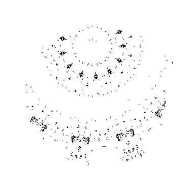 Beyaz arka planda soyut siyah beyaz şekil. Vektör illüstrasyonu  