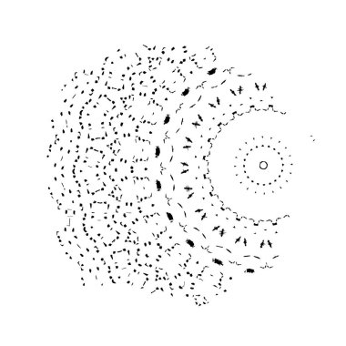 Beyaz arkaplanda soyut şekil. Vektör illüstrasyonu  