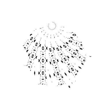 Beyaz arkaplanda soyut şekil. Vektör illüstrasyonu  