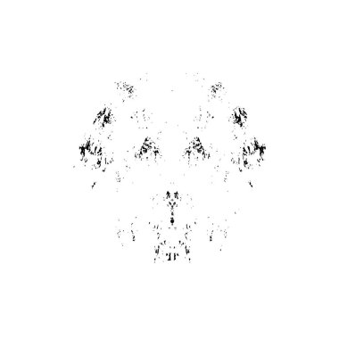 Beyaz arkaplanda soyut grunge siyah nokta izole