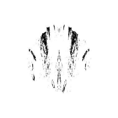 Beyaz arkaplanda soyut grunge siyah nokta izole