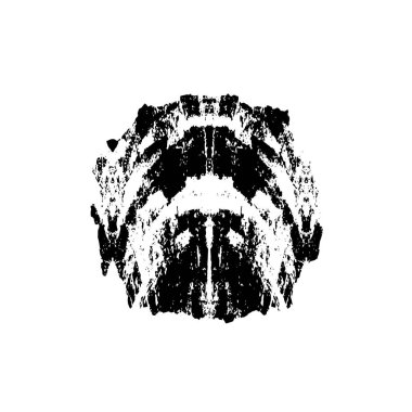 Beyaz arkaplanda soyut grunge siyah nokta izole