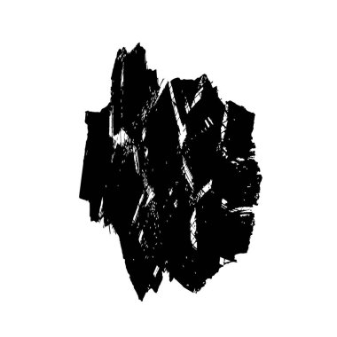 siyah mürekkep fırçası darbesi beyaz arkaplanda izole edildi