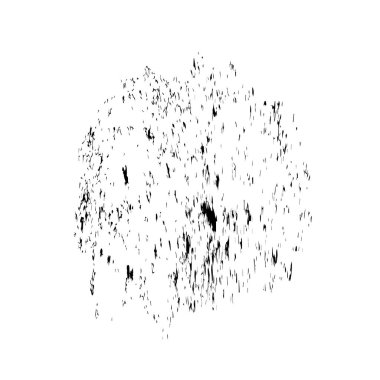 Beyaz arkaplanda soyut grunge siyah nokta izole