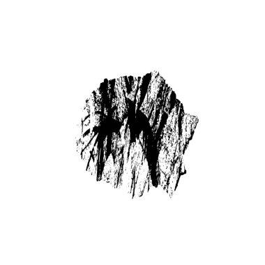 Beyaz arka planda siyah mürekkep fırçası darbesi. Japon tarzı. Grunge lekelerinin vektör illüstrasyonu.