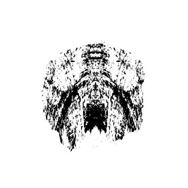 Beyaz arkaplanda soyut grunge siyah nokta izole